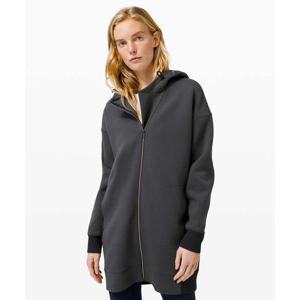 Lululemon In Orbit Jacket Graphite Gray Black Stretch Full Zip Relaxed Fit - 6